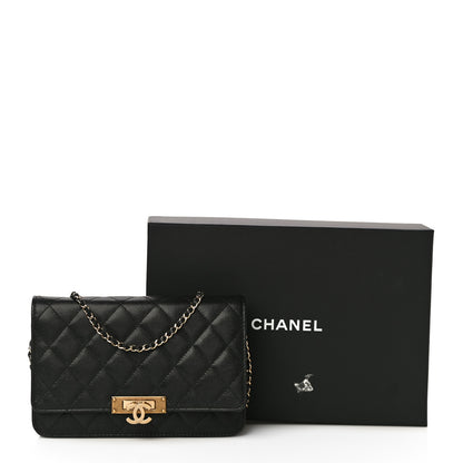 Chanel Caviar Quilted Golden Class Wallet On Chain WOC Black 13 of 13