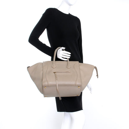 Celine Supple Calfskin Medium Phantom Luggage Beige 2 of 16