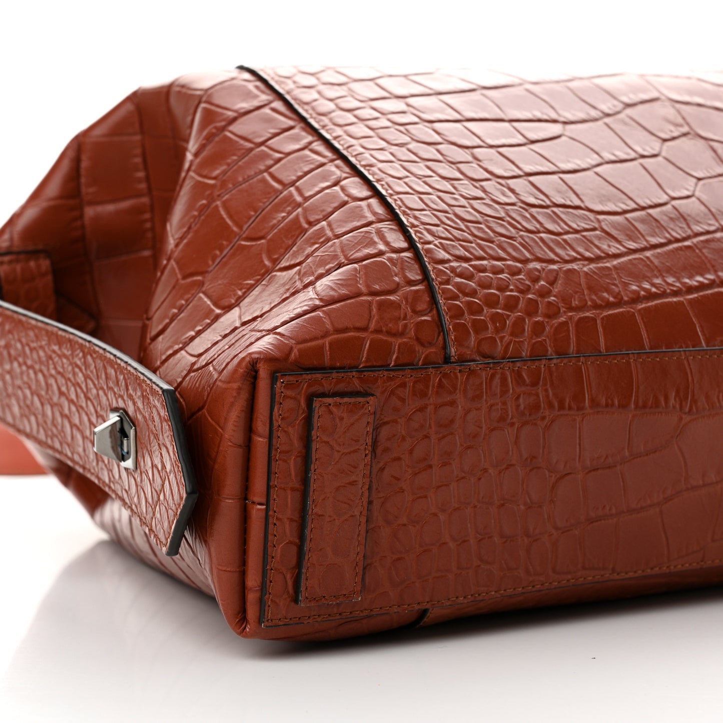 Calfskin Crocodile Embossed Medium Soft Antigona Paprika