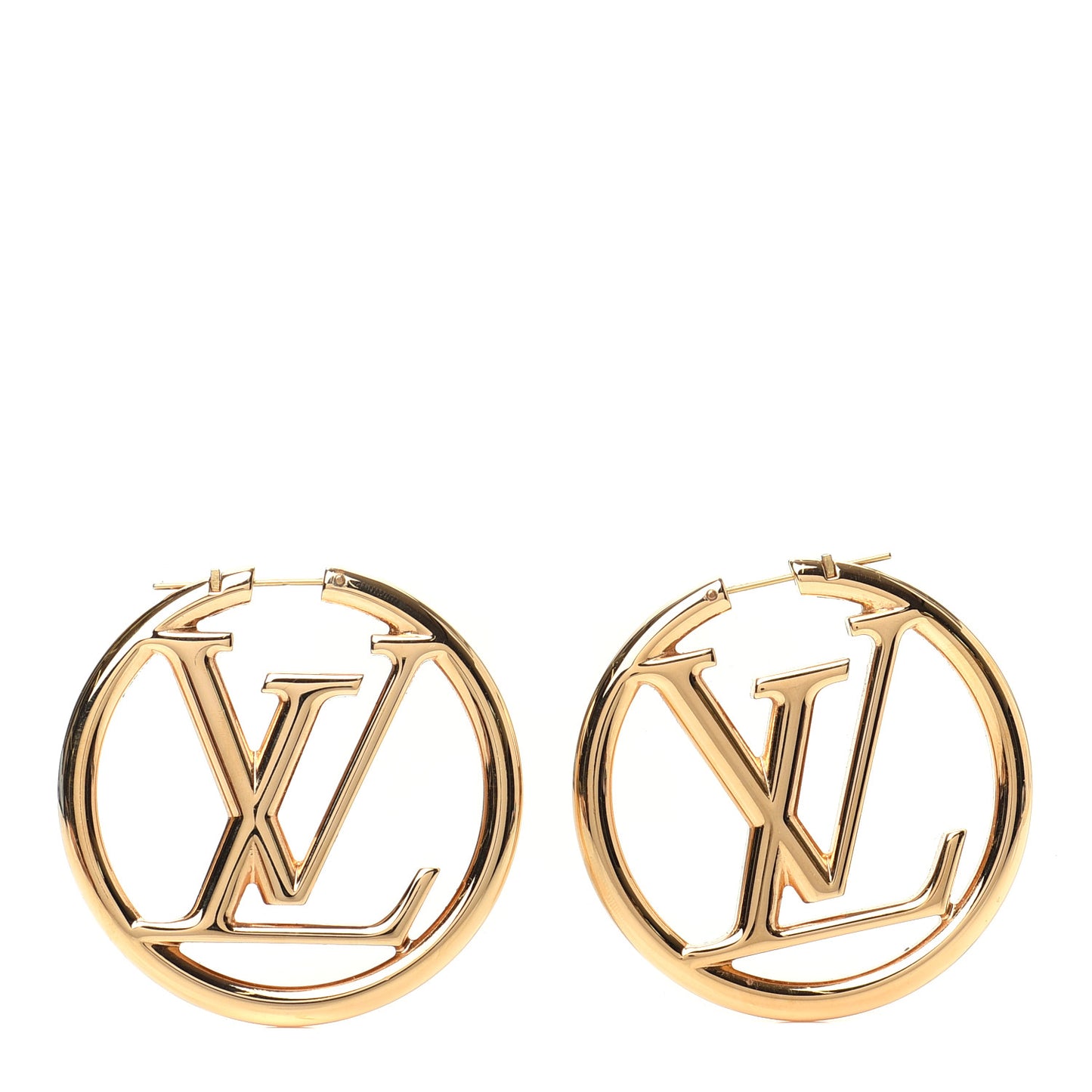 Metal Louise Hoop Earrings Gold