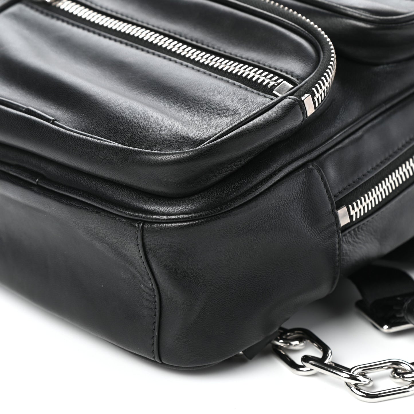Lambskin Double Zip Backpack Black
