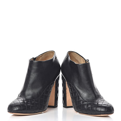Chanel Lambskin Quilted CC Booties 38 Black 6 of 13