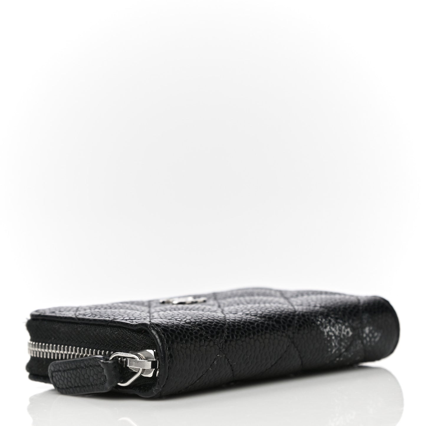 Caviar Quilted Zip Coin Purse Black