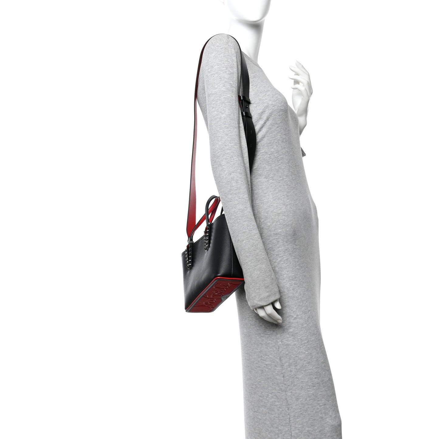 Calfskin Spikes Mini East West Cabata Tote Black