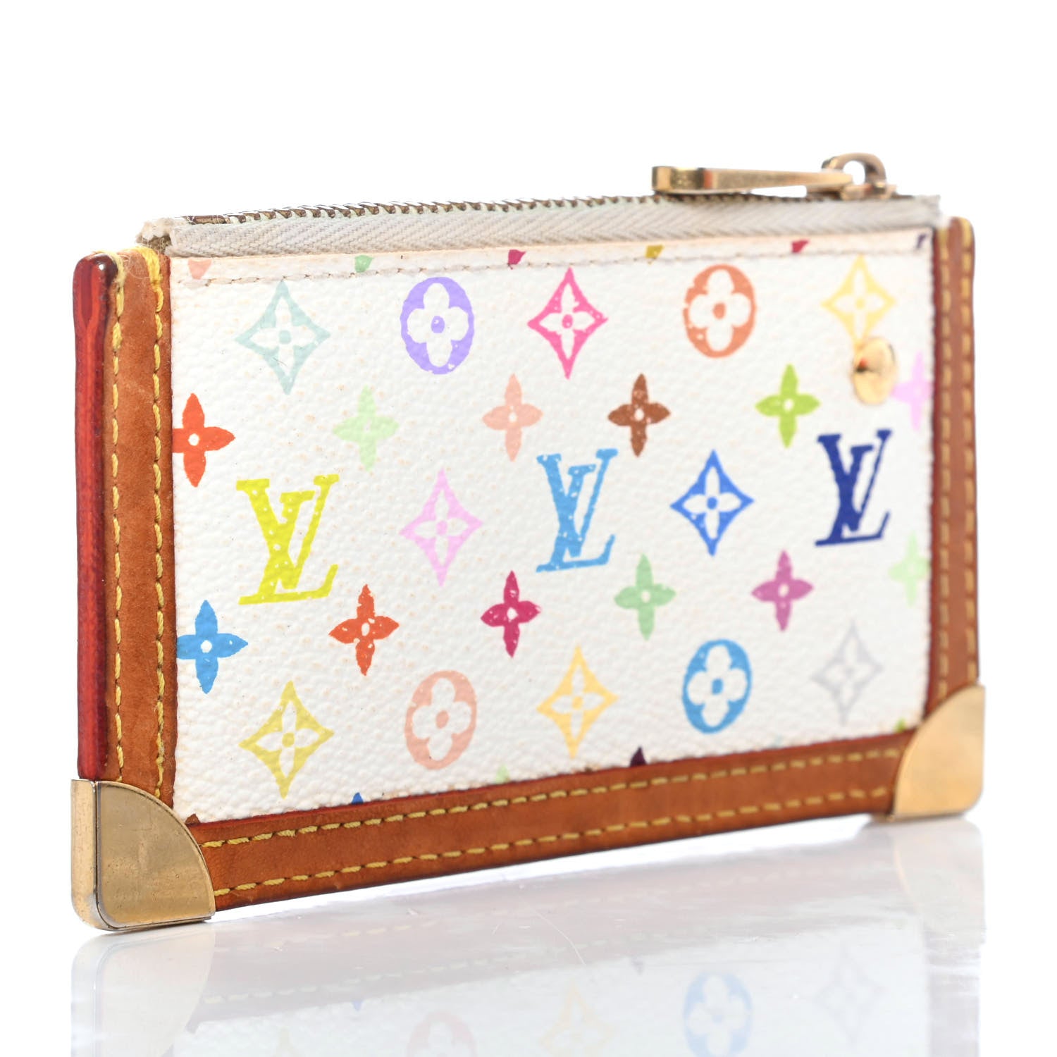 Louis Vuitton Monogram Multicolor Key Pouch White 2 of 4