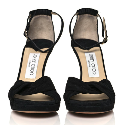 Jimmy Choo Suede Marion 100 Sandals 36 Black 2 of 7