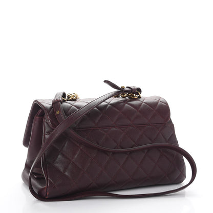 Chanel Shiny Sheepskin Quilted Large Trapezio Flap Dark Burgundy 3 of 13