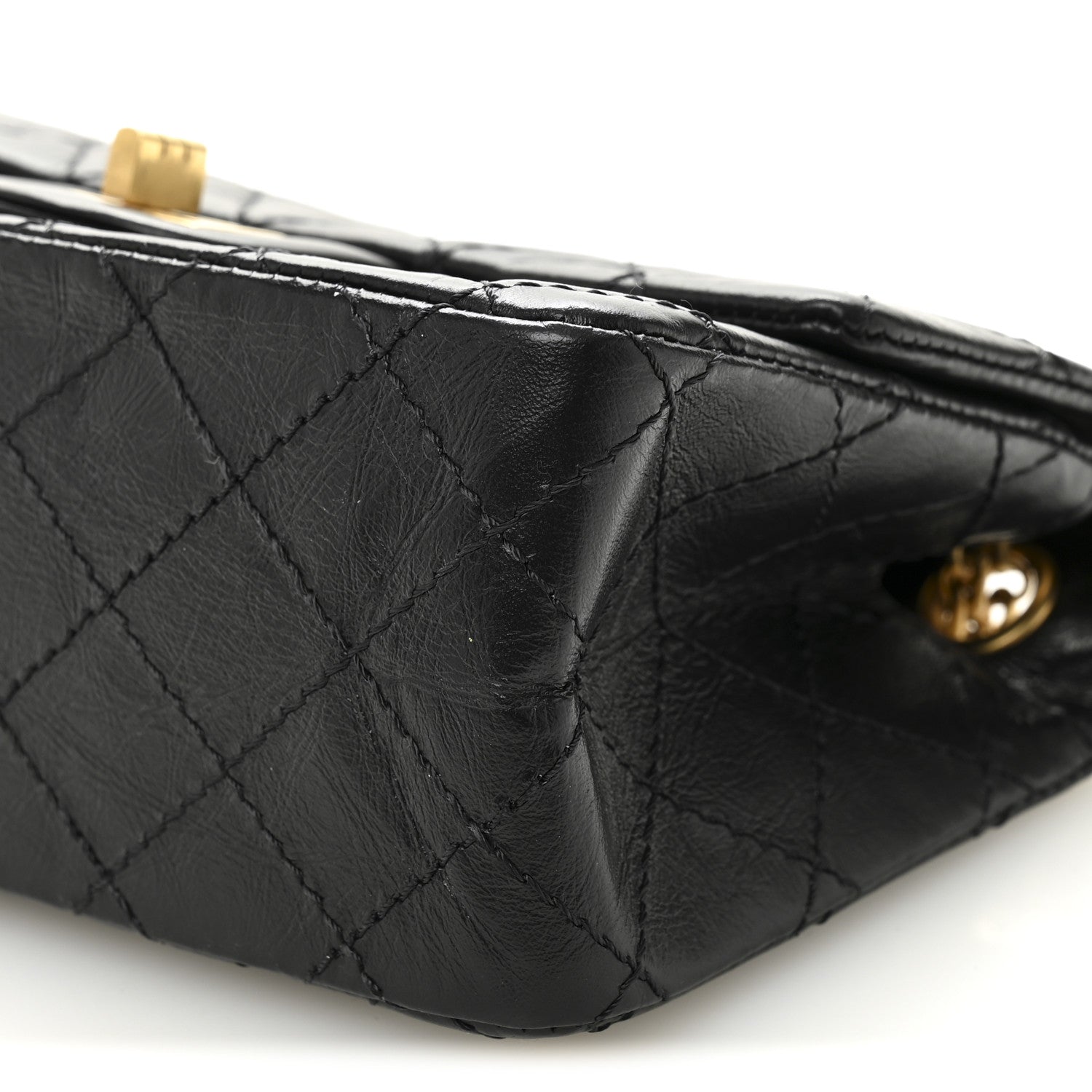 Chanel Aged Calfskin Quilted 2.55 Reissue Mini Flap Black 10 of 10
