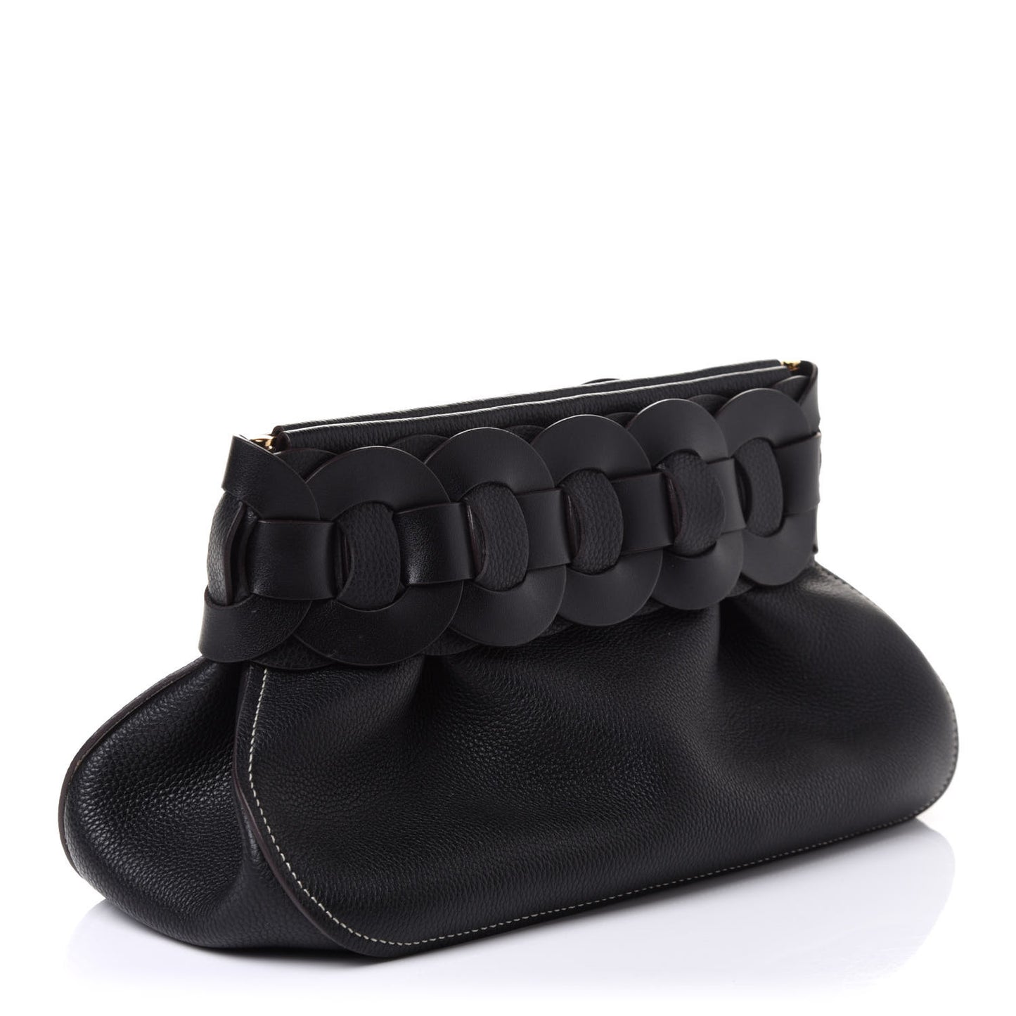 Grained Calfskin Darryl Clutch Black