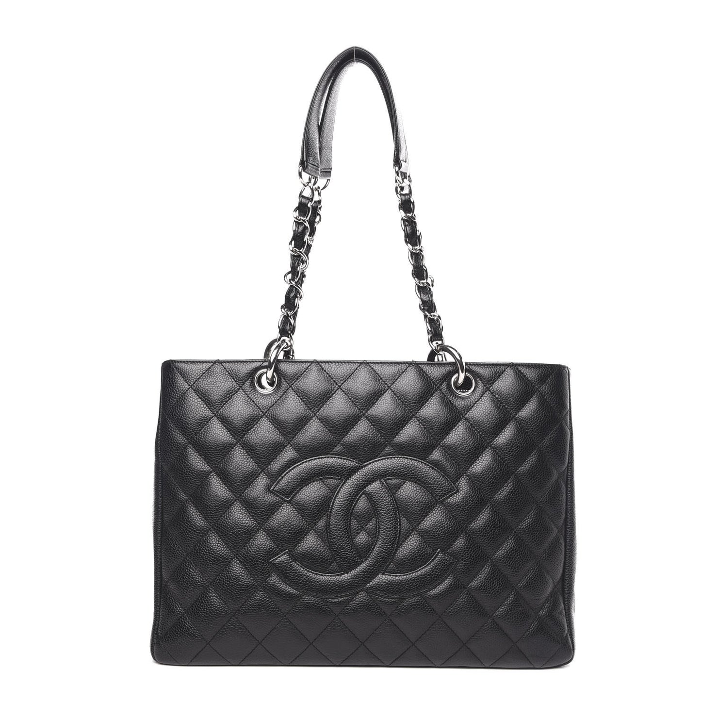 Caviar Quilted Grand Shopping Tote GST Black
