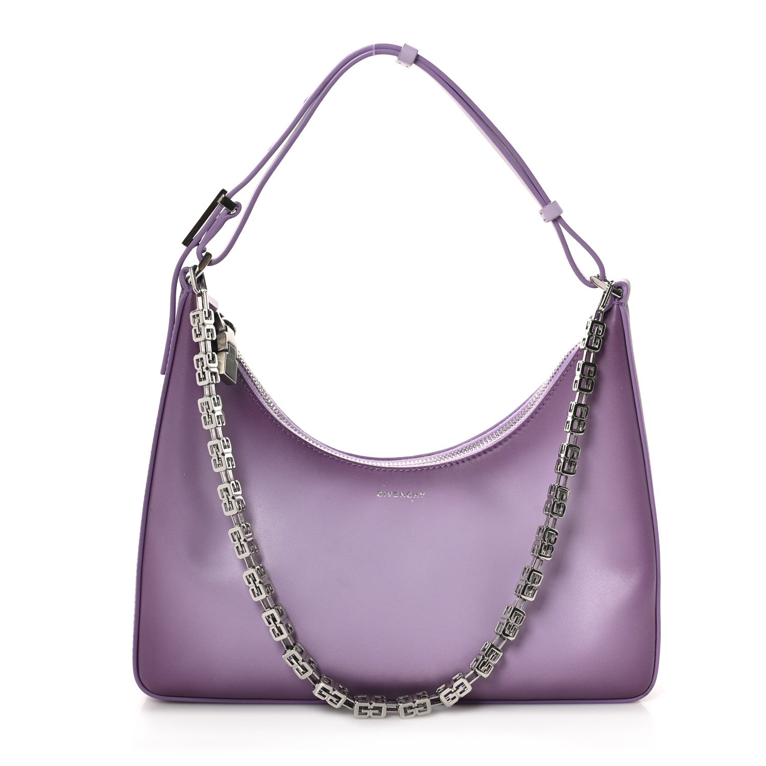 Givenchy Smooth Calfskin Small Moon Cut Out Shoulder Bag Mauve 1751682 ...