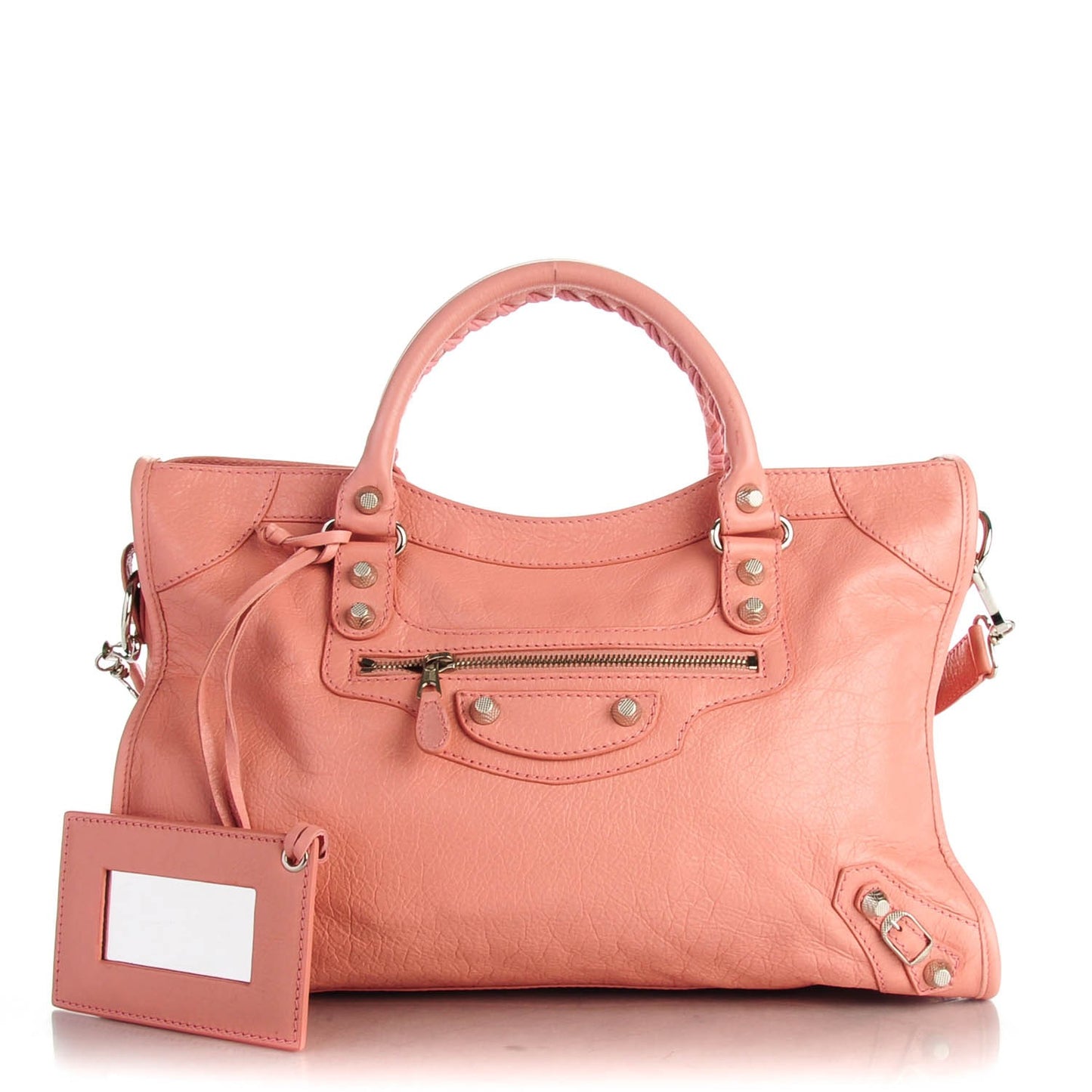 Agneau Giant 12 Silver Hardware City Rose Peche