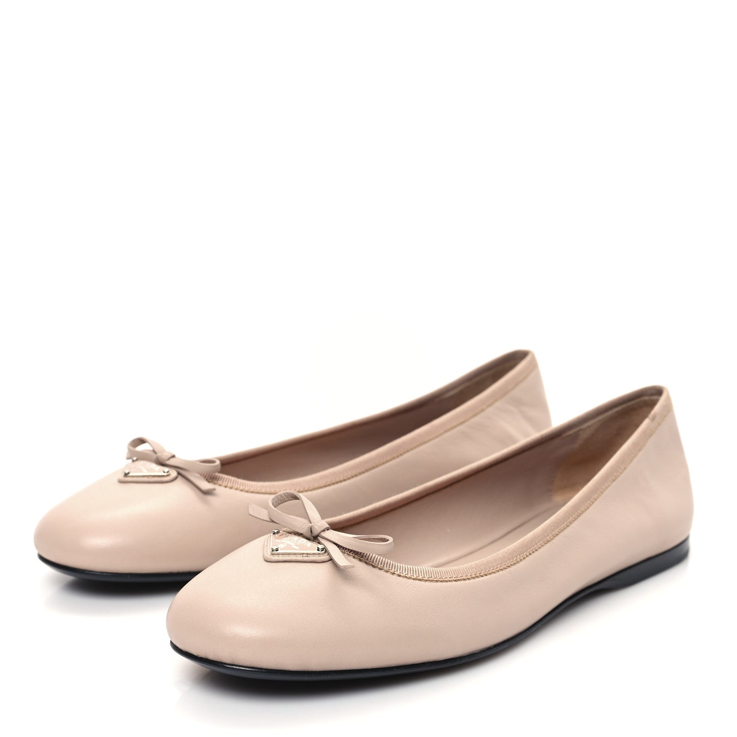 Nappa Triangle Logo Ballerina Flats 40 Light Pink