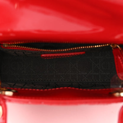 Christian Dior Patent Cannage Mini Lady Dior Red 5 of 10