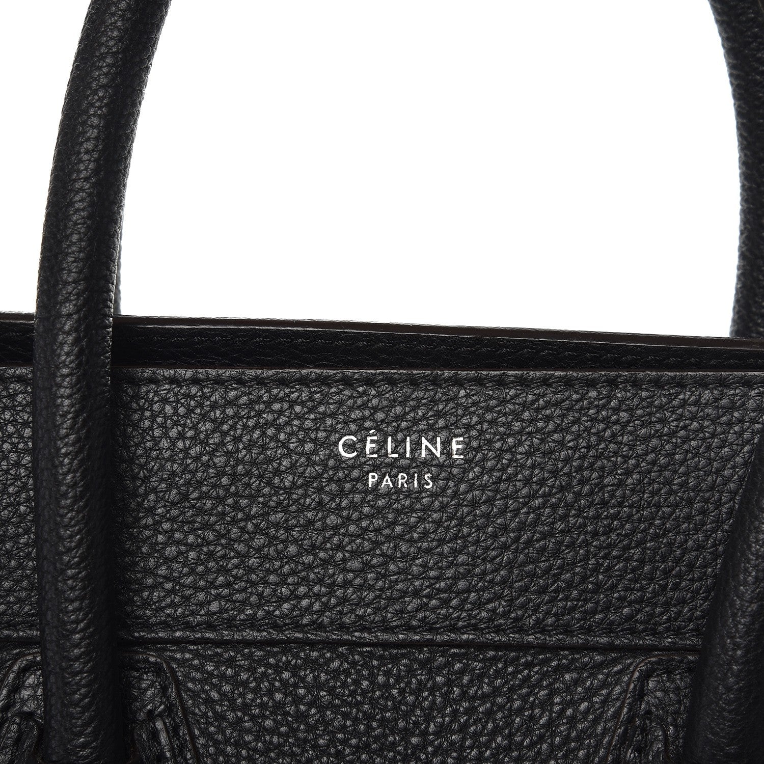 Celine Drummed Calfskin Mini Luggage Black 6 of 8