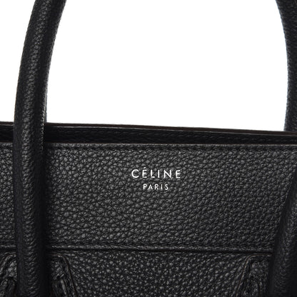 Celine Drummed Calfskin Mini Luggage Black 6 of 8