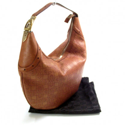 Gucci GGUCCI Calfskin Horsebit Embossed Glam Hobo Tan 3 of 11