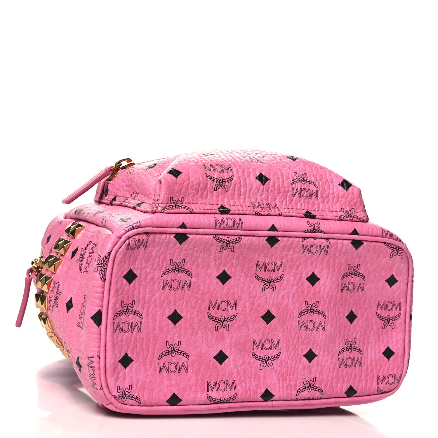 MCM Visetos Small Side Stud Stark Backpack Pink 4 of 10