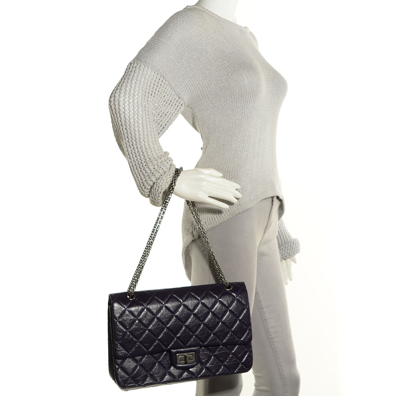 Chanel Aged Calfskin Quilted 2.55 Reissue 227 Flap Prune 2 of 8