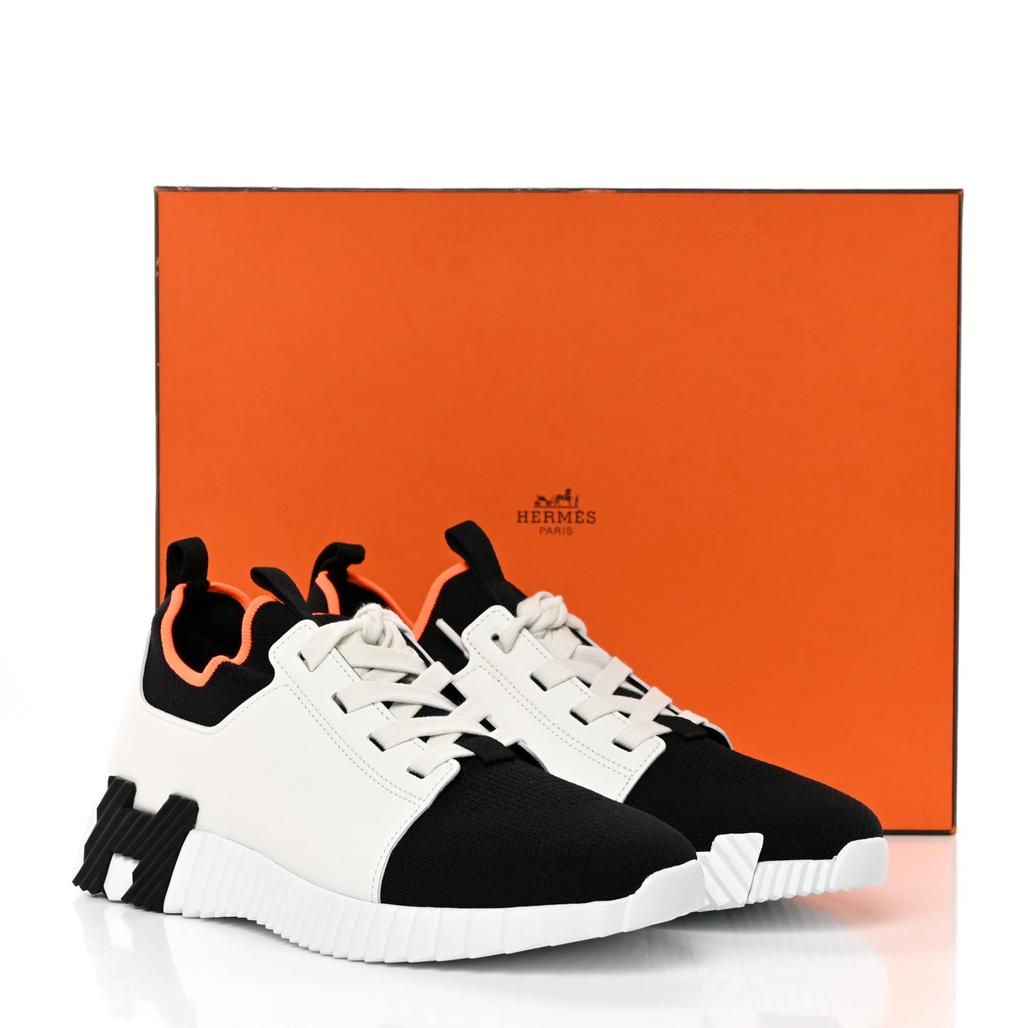 Knit Calfskin Mens Depart Sneakers 41 Black White