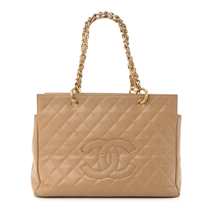 Chanel Caviar Quilted Grand Shopping Tote GTT Beige 1 of 13