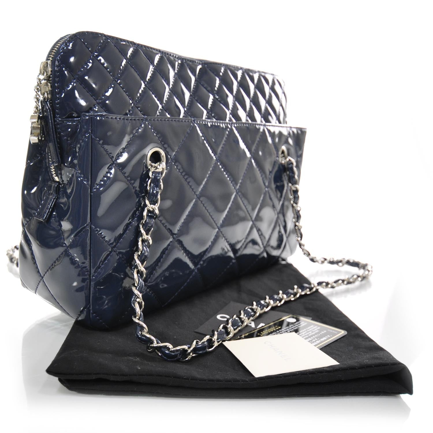 Chanel Vinyl Quilted In the Business Camera Case Blue 2 of 9