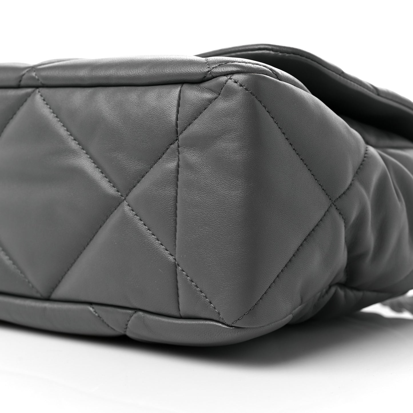 Lambskin Quilted Maxi Chanel 19 Flap Dark Grey
