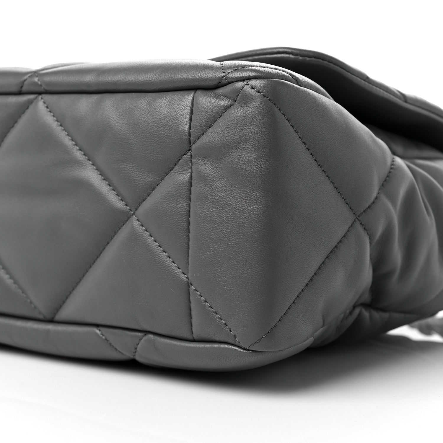 Chanel Lambskin Quilted Maxi Chanel 19 Flap Dark Grey 9 of 9