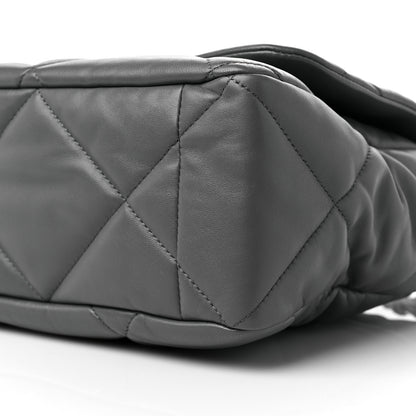 Chanel Lambskin Quilted Maxi Chanel 19 Flap Dark Grey 9 of 9