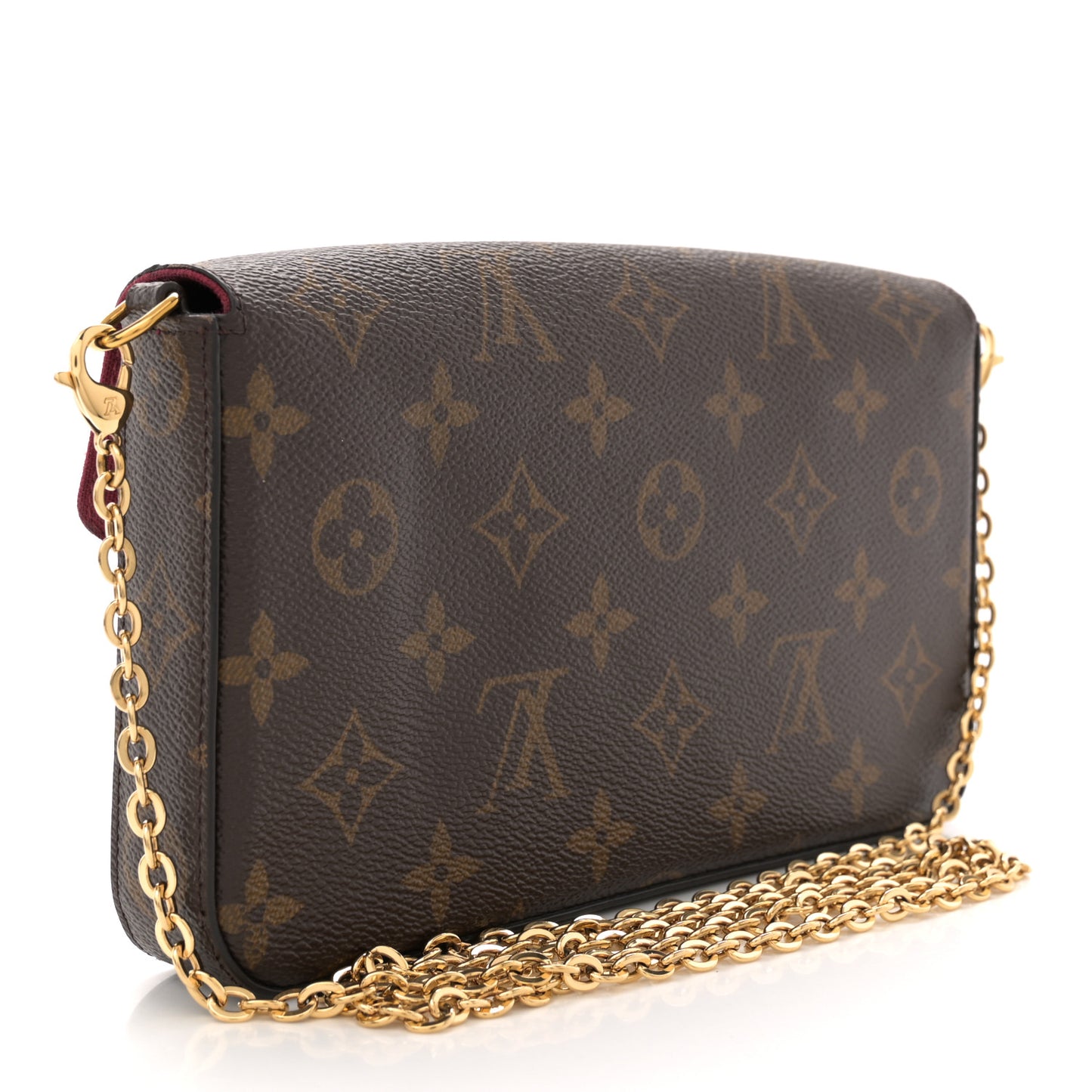Monogram Pochette Felicie Chain Wallet Fuchsia