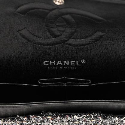Chanel Metallic Tweed Medium Double Flap Black White 6 of 20