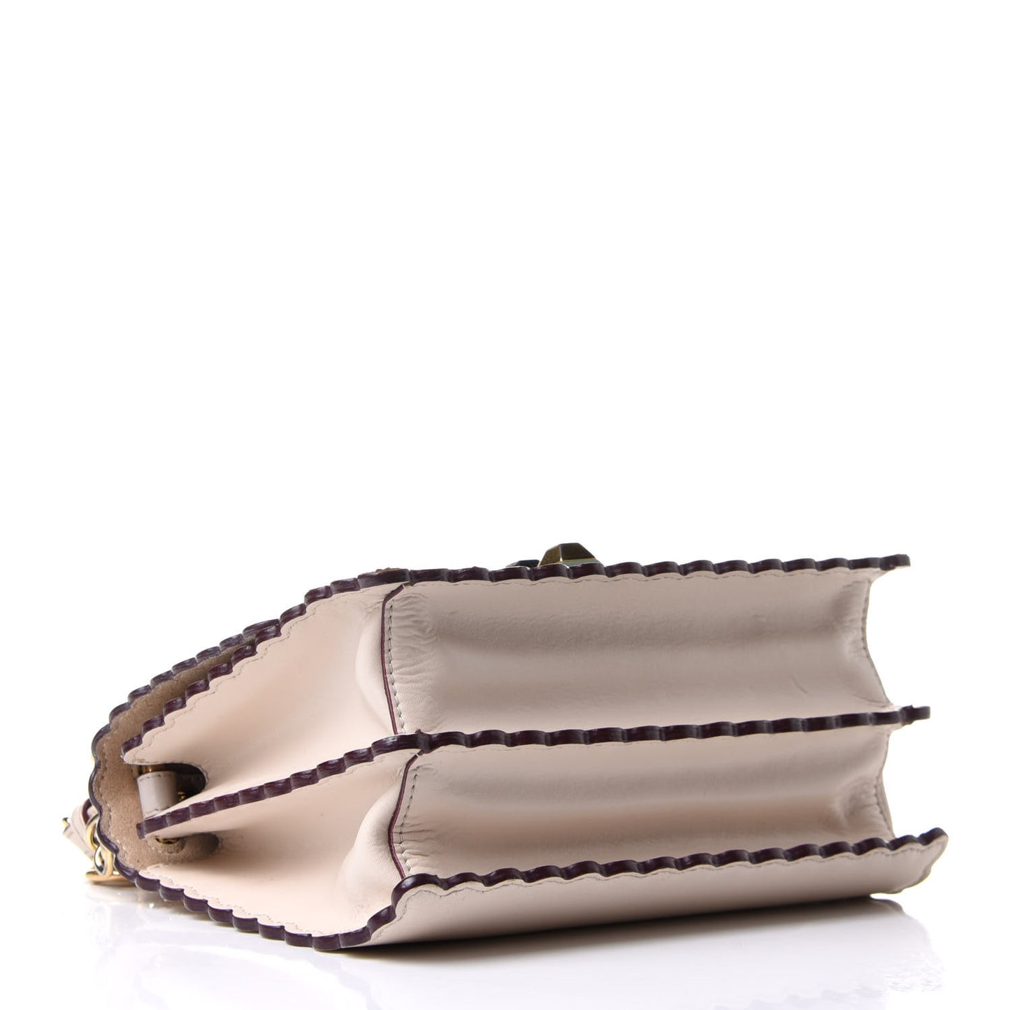 Vitello Liberty Scalloped Studded Small Kan I Shoulder Bag Camelia