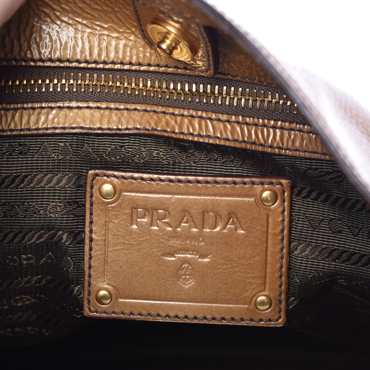 Prada Vernice Sfumata Shoulder Bag Blond Mordore 6 of 9