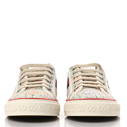 Gucci X LIBERTY OF LONDON Canvas Web Tracy Print Womens 1977 Tennis Sneakers 38.5 Mint Peach Mystic White 2 of 8