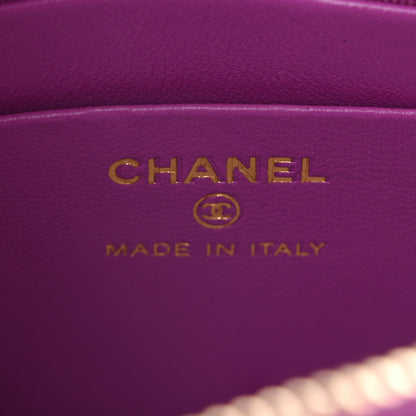 Chanel Tweed Quilted Mini Clutch With Chain Purple 6 of 10