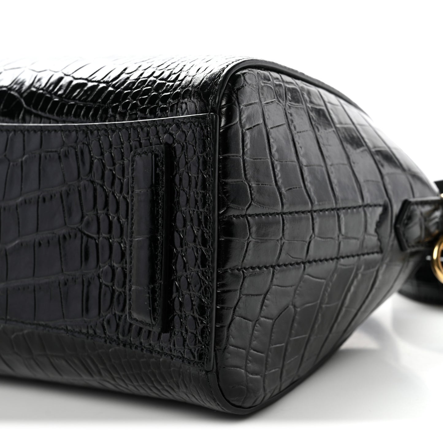 Calfskin Crocodile Embossed Mini Antigona Black