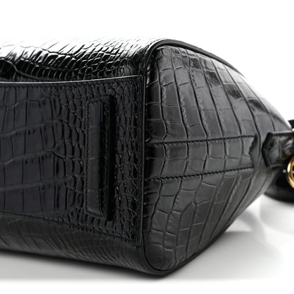 Givenchy Calfskin Crocodile Embossed Mini Antigona Black 10 of 10
