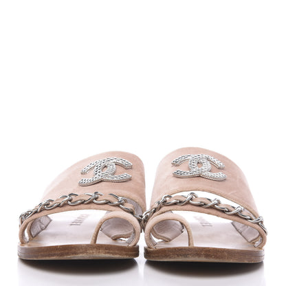 Chanel Velvet Chain Mule Sandals 37 Pink 2 of 10