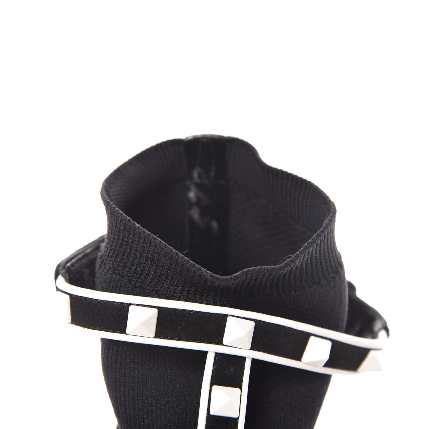 Knit Suede Free Rockstud Bodytech 105mm Ankle Boots 39.5 Black Optic White