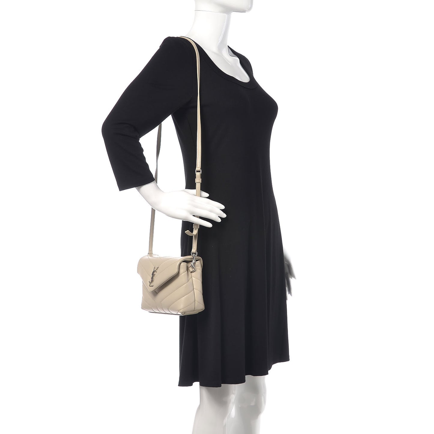 Calfskin Y Quilted Monogram Toy Loulou Crossbody Bag Ivory