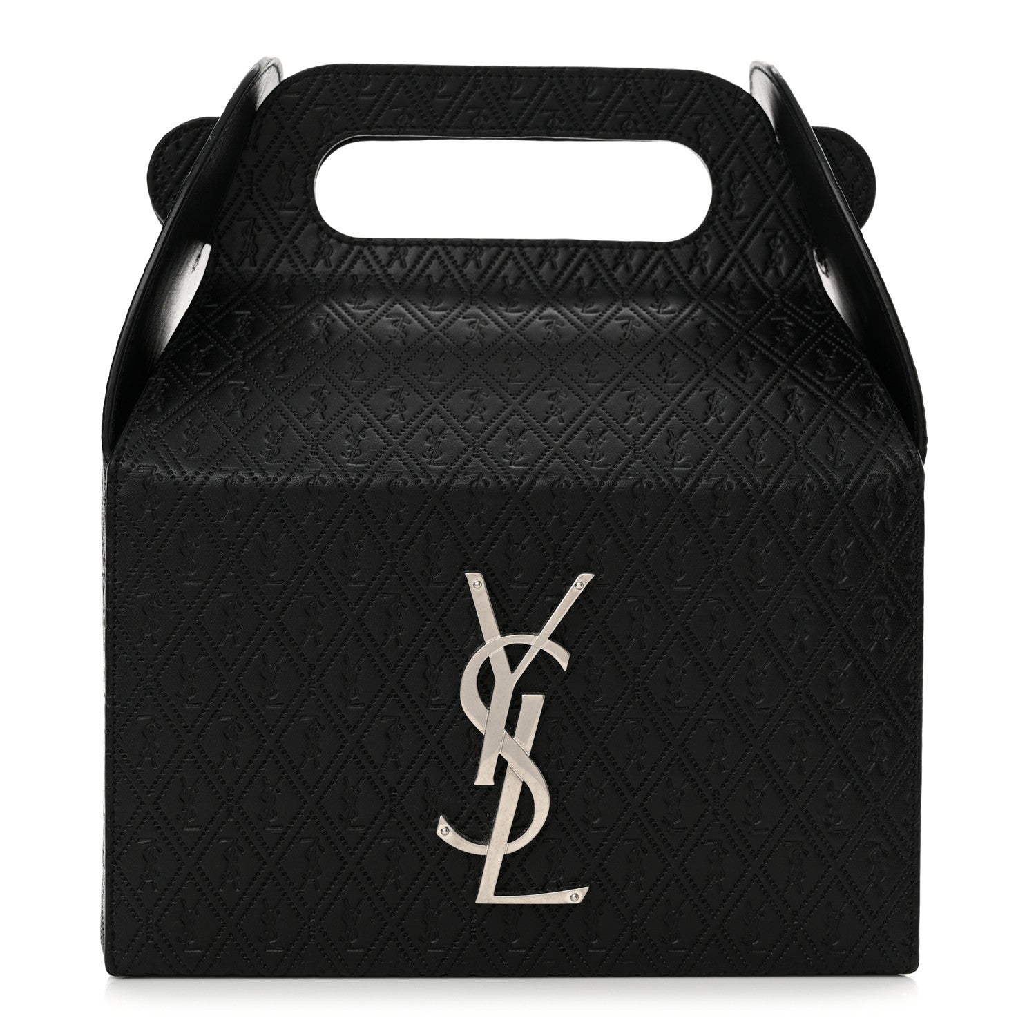 Saint Laurent Calfskin Monogram Take Away Box Black 1586722 – FASHIONPHILE