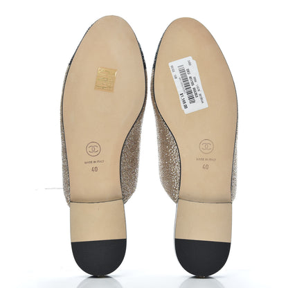Chanel Pearl Embroidery CC Mules 40 Beige Black 5 of 9