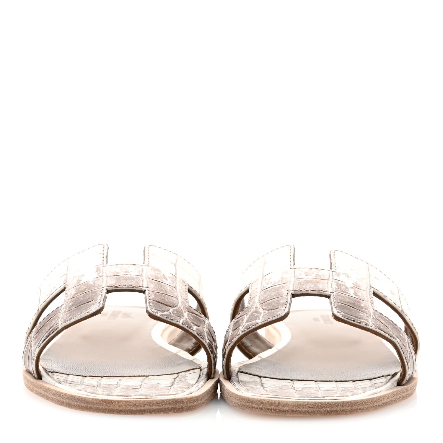 Hermes Matte Niloticus Crocodile Himalaya Oran Sandals 36 Blanc 2 of 9