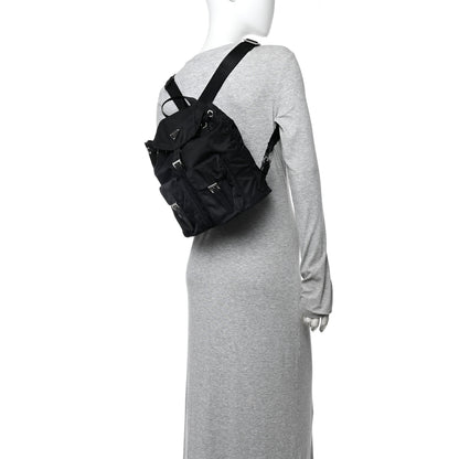 Prada Tessuto Nylon Saffiano Small Backpack Black 2 of 10