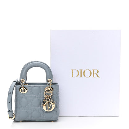 Christian Dior Lambskin Cannage Micro Lady Dior Cloud Blue 11 of 11