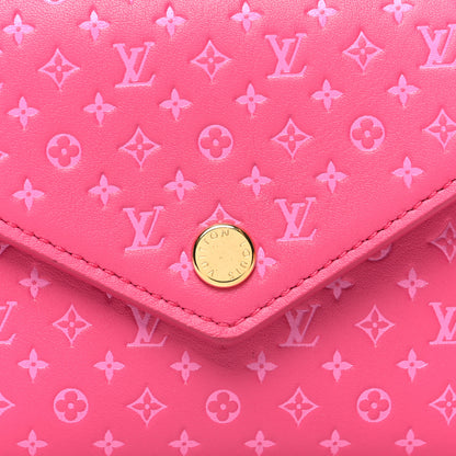 Louis Vuitton Calfskin Nanogram Embossed Victorine Wallet Rose 8 of 9