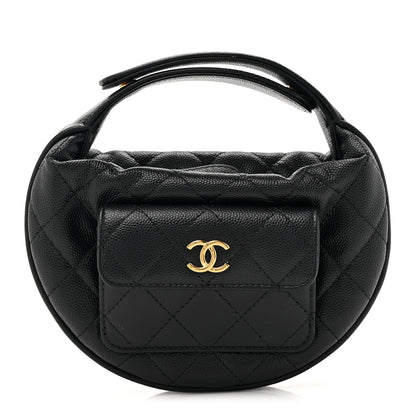 Chanel Caviar Quilted Polly Pocket Pouch Hobo Black 1 of 11