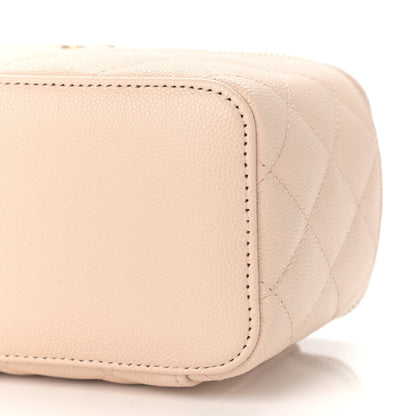 Chanel Caviar Quilted Small Vanity Case With Chain Light Beige 9 of 9