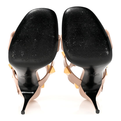 Valentino Garavani Calfskin Roman Stud Ankle Strap 100mm Sandals 40 Rose Cannelle 6 of 10