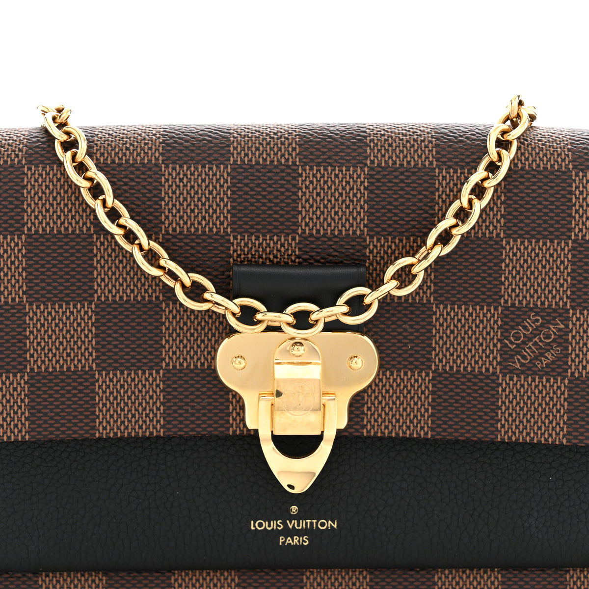 Louis Vuitton Damier Ebene Vavin Chain Wallet Black 7 of 11